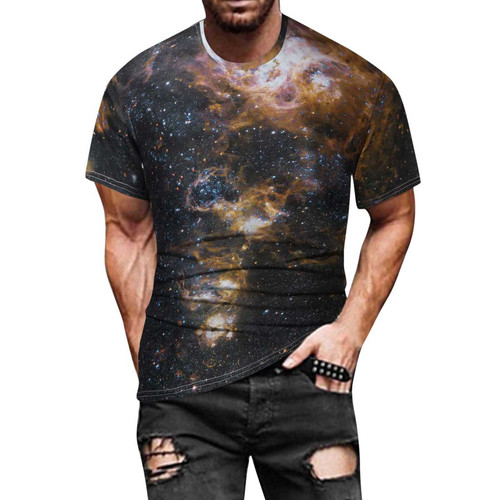 Summer T-Shirts for Men Trendy Pullover Tie Dye Print Blouses Mens Sexy Tops Short Sleeve Slim Fit Outfits Boat Neck Teen Boys Breathable T-Shirt Clothing Man Moisture Wicking Blouse Black L
