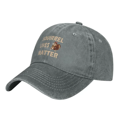 Squirrel Lives Matter Hat Save The Squirrels Hat Baseball Cap Trucker Hat for Women Men Gray