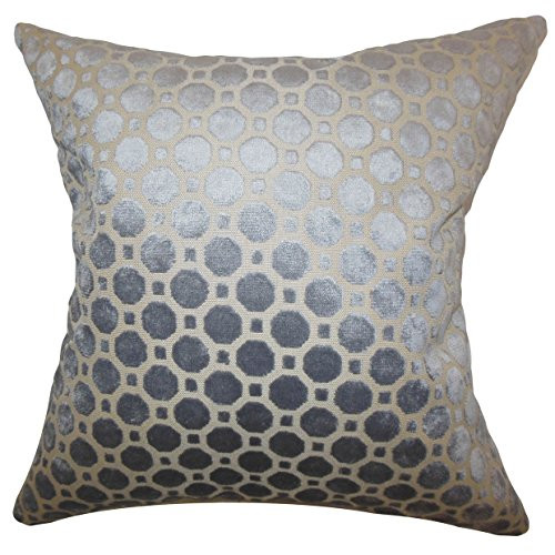 The Pillow Collection Kostya Geometric Bedding Sham Grey, Standard/20 x 26",