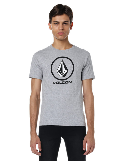 Volcom Men's Crisp Stone Short Sleeve Tee, heather grey, Medium