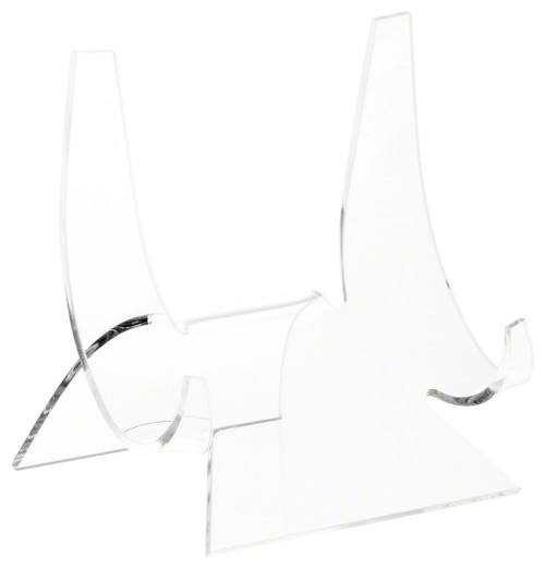 Plymor Clear Acrylic Double-Scoop Display Easel, 4.875" H x 4.75" W x 4" D (2 Pack)