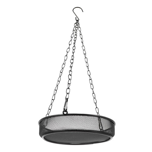 Kisangel Bird Feeder Serving Tray Round Bird Bath Platform Bird Feeding Ports Hanging Platform Feeder Hanging Parrot Feeder Hanging Birds Trays Bird Platform Feeder Food Plate Outdoor Steel