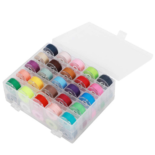 Sewing Machine Bobbin Threads 50pcs Portable Colorful Handcraft Sewing Kit Thread Home Use Tool with Storage Box for Sewing Machine