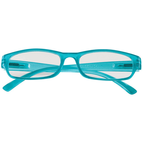 Fox Valley Traders Glow in the Dark Reading Glasses, Durable Plastic Frames - 2.00X Magnification, Blue Design