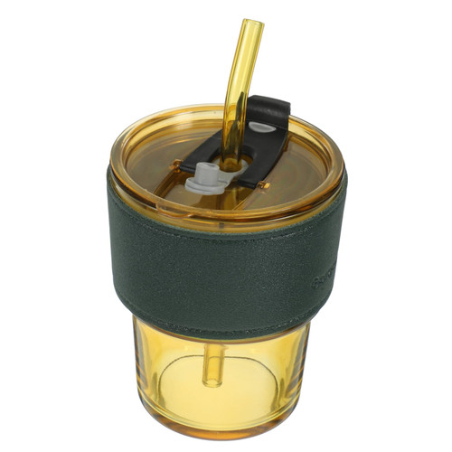 BESPORTBLE 1 Set Sippy Cup Mason Jar Mug Honey Bear Bottle Coffee Cup Bubble Tea Cup Glass Water Tumbler Smoothie Cup Water Glasses Glass Cup with Lid and Straw Outdoor Iced Coffee Mug Office