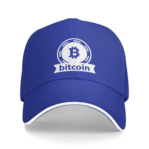 Nevfugo Bitcoin Logo Hat Mens Womens Fashion Baseball Cap Trucker Hats Summer Caps Adjustable Sunhat Blue