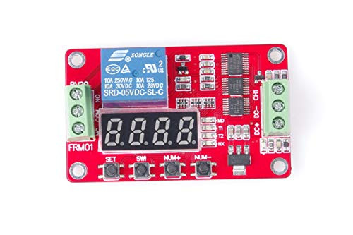 KNACRO 5V DC Relay Module, Multifunctional DC 5 Volt 1 Channel Relay Board Programmable Cycle Relay Module 10A Portable Timer Switch Board Power Switch Circuit 18 Modes