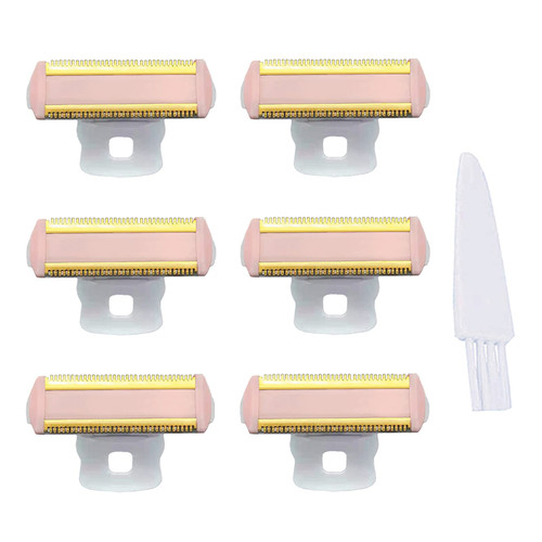 Ladies Shaver Replacement Head for Finishing Touch Flawless Body Rechargeable Women Hair Removal Shaver Bikini Trimmer Shaver Head with a Cleaning Brush(Shaver Head 6PCS + Brush) Ladies Shaver Replacement Head for Finishing Touch Flawless Body Rechargeable Women Hair Removal Shaver Bikini Trimmer Shaver Head with a Cleaning Brush(Shaver Head 6PCS + Brush)