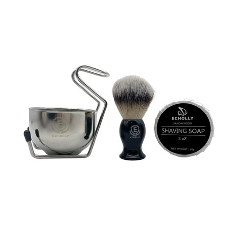 4pcs Shaving Kit for Men by Echolly-Shaving Cream Mens Shaving Soap Brush Set-Includes Shaving Bowl,Shave Soap,Stand,Shave Brush-Perfect Gifts for Men,Fathers 4pcs Shaving Kit for Men by Echolly-Shaving Cream Mens Shaving Soap Brush Set-Includes Shaving Bowl,Shave Soap,Stand,Shave Brush-Perfect Gifts for Men,Fathers