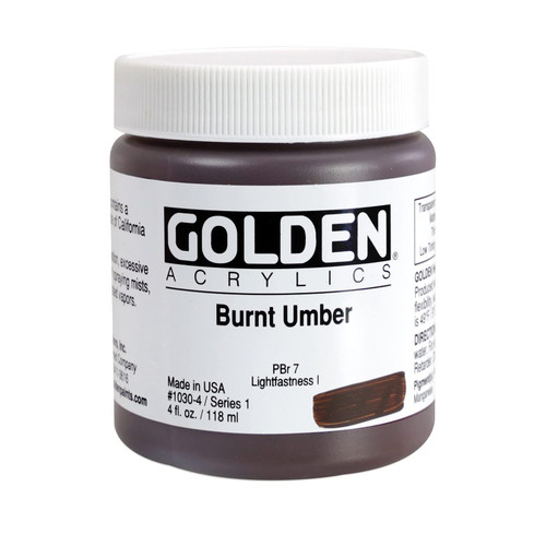 Golden Heavy Body Acrylic - Burnt Umber - 4 oz Jar