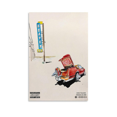 TAMNAN Don Toliver Heaven Or Hell Canvas Poster Wall Decorative Art Painting Living Room Bedroom Decoration Gift Unframe-style12x18inch(30x45cm)