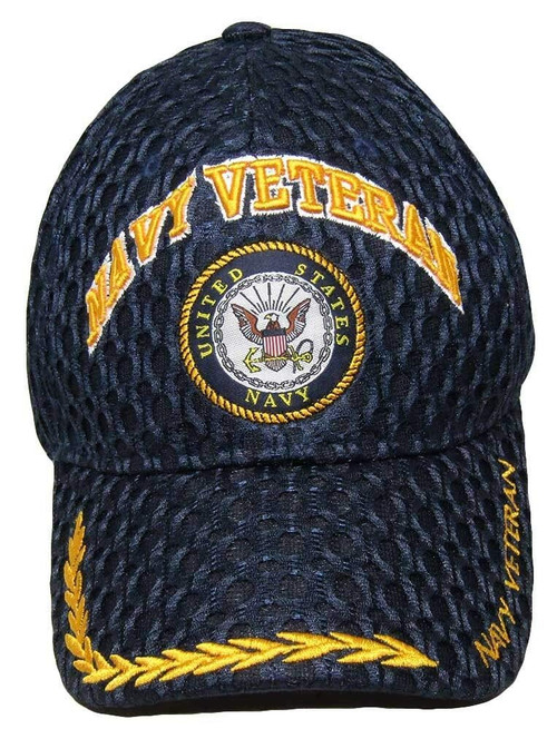 Trade Winds US Navy Veteran Blue Ball Cap Baseball Cap (Licensed) Mesh Textured CAP592A Hat