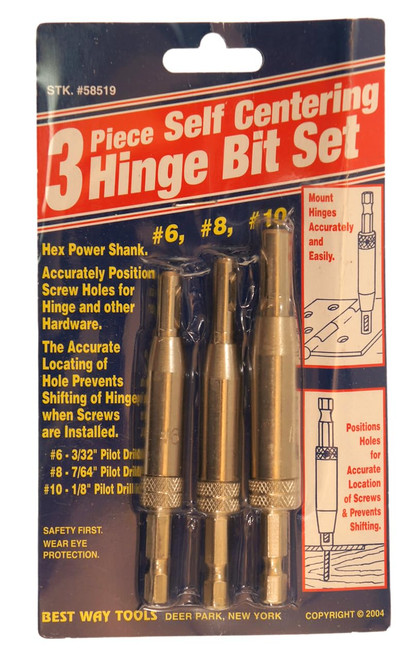 Mayhew Bestway B58519 Self Centering Hinge Bit Set, 3-Piece