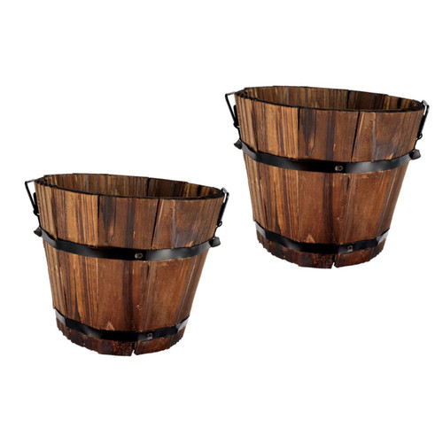 OFFSCH 2pcs Flowerpot Planter Wood Multifunctional Wooden Bucket Wooden Buckets for Barrel Plant Pot Backyard Planter Wood Bucket Planter Wood Patio Planter Rural Carbonized Wood Track OFFSCH 2pcs Flowerpot Planter Wood Multifunctional Wooden Bucket Wooden Buckets for Barrel Plant Pot Backyard Planter Wood Bucket Planter Wood Patio Planter Rural Carbonized Wood Track