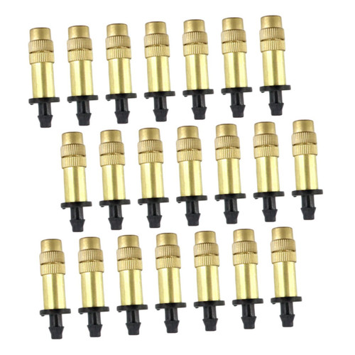 JEWEDECO 30pcs Atomized Copper Nozzle Emitter Drip System Irrigation Sprinkler Micro Irrigation Drippers Dripper Nozzle Outdoor Hose Adjustable Misting Spray Head Sprayer Launcher Plastic