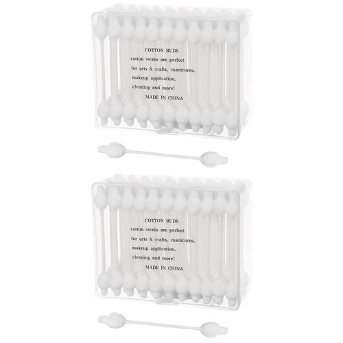 Kisangel 220 Pcs 2 Baby Cotton Swab Ear Cotton Ear Bud Cleaning Swabs Cleaning Swab Stick Cotton Cleaning Stick Cotton Tips Disposable Cotton Swab Medical Child White Cleaning Supplies