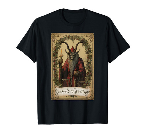 Krampus Tarot Card Design Christmas Season Evil Pajama Xmas T-Shirt
