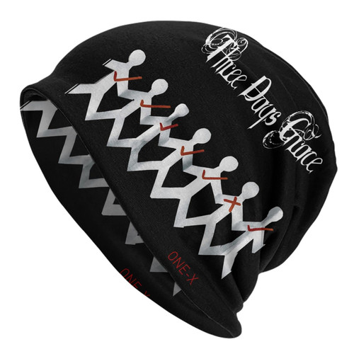 OBLUE Three Days Rock Grace Band Knit Beanie Hats Lightweight Cap Thin Slouchy Skull Hat Headwear for Women Men Black