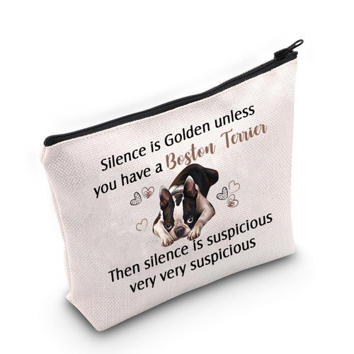 JNIAP Boston Terrier Cosmetic Bag Boston Terrier Gift For Women Dog Lover Makeup Pouch Unless You Have a Boston Terrier