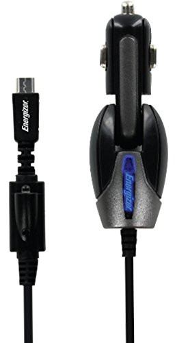 Premier Energizer Car Charger Swivel Micro USB Cable Illuminated Port Navigator Connector, 6 Feet