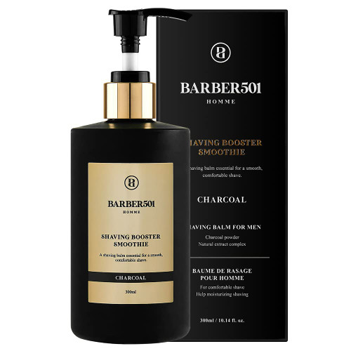 BARBER501, Sensitive Shave Gel with Natural Oil, Shaving Cream for Men (3types), Against Razor Burn, Irritation, Hypoallergenic Tested For Sensitive Skin, 10 Fl Oz(CHARCOAL)
