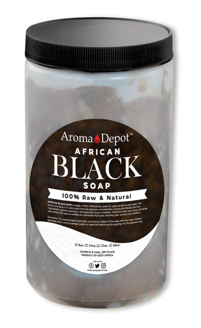 African Black Soap Paste 32 oz 100% Natural Raw soap for Acne, Eczema, Psoriasis, and Dry Skin Scar Removal Face And Body Wash. Handmade imported from Ghana