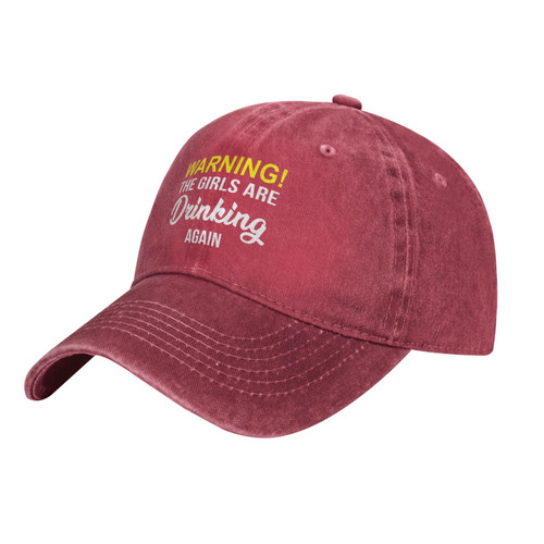 Warning The Girls are Drinking Again Cowboy Hat Adult Baseball Cap Adjustable Funny Trucker Hats Sunhat Red