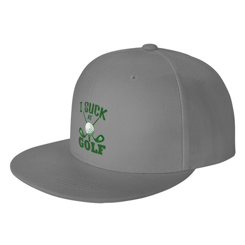 fgsivsw I Suck at Golf Men Women Baseball Hat Flat Bill Hip Pop Summer Dad Hats Sunhat Gray