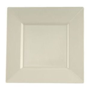 Square Plastic Dinner Plates, Bone, 10.75 Inch - 10 Count