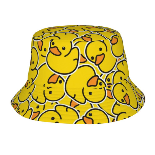 Cute Cartoon Ducks Bucket Hat for Men Women Printed Fisherman Hat Packable Sun Cap Travel Outdoor Beach Caps