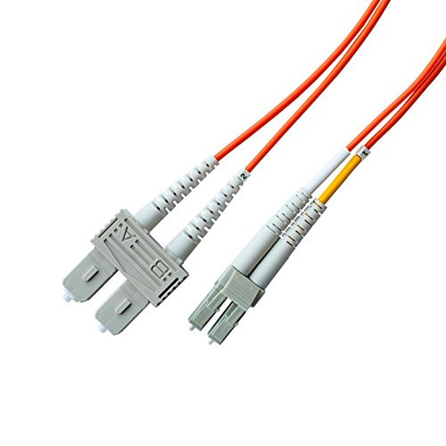 OM1 62.5/125 Multimode Duplex Fiber Optic Patch Cable, LC to SC (5 Meter)