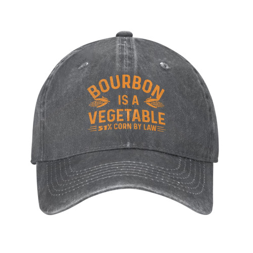 Philysonic Funny Hat Bourbon is A Vegetable 51% Corn by Law Hat Women Baseball Hats Fashionable Cap Deep Heather