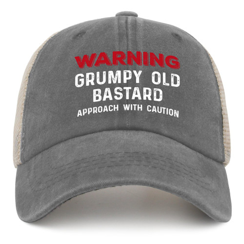 Beafoliya Funny Hat Warning GRUMPYS Old Bastards Trucker Hat Men Trendy Mesh Baseball Cap for Summer