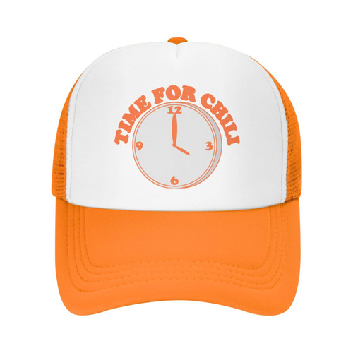 Time for Chili Funny Baseball Cap Adjustable Hat Ball Cap Trucker Hats Sports Hat Campaign Hats Athletic Baseball Fitted Cap Sun Hat Hiking Cap Fish Hat for Men Women Orange