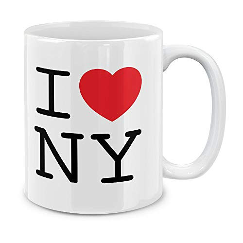 MUGBREW I Love NY New York Ceramic Coffee Gift Mug Tea Cup, 11 OZ