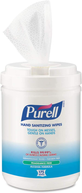 Purell Sanitizing Wipes Fragrance Free Canister 175 Count