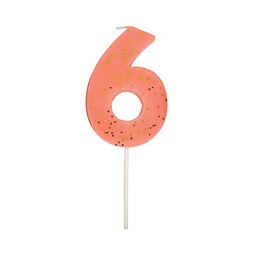 Meri Meri Coral Number 6 Candle