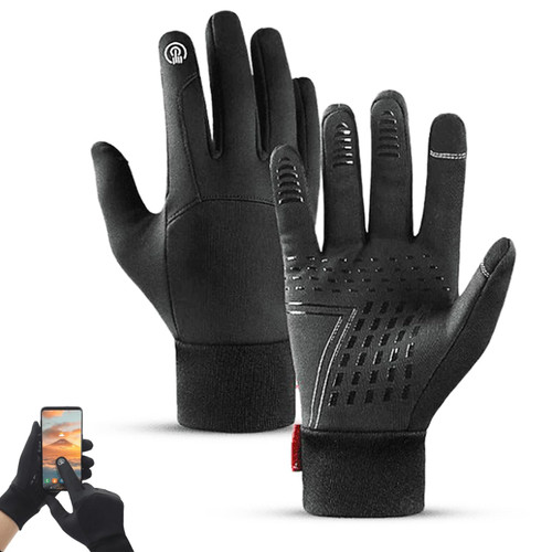 anewoo Tozuor Thermal Gloves, Gloves for Cold Weather, Winter Warm Gloves, Winter Windproof Anti-Slip Touch Screen Gloves (Black, Large)