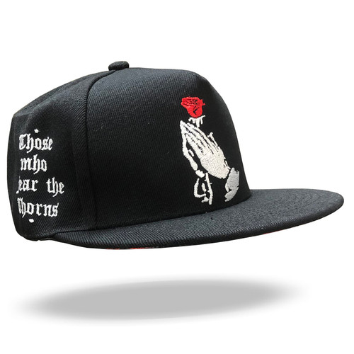 AyCaiu Snapback Hat with Embroidery Rose Prayer Gesture, Flat Bill Baseball Cap for Men & Women AyCaiu Snapback Hat with Embroidery Rose Prayer Gesture, Flat Bill Baseball Cap for Men & Women