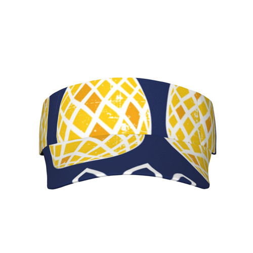 Sport Sun Visor Hats Pineapple-Navy-Pattern Adjustable Empty Top Baseball Cap Cotton Ball Caps for Women and Men