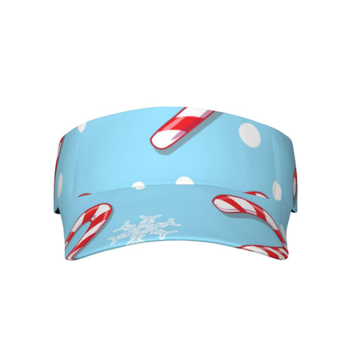 Sport Sun Visor Hats Christmas-Sky-Candy-Cane Adjustable Empty Top Baseball Cap Cotton Ball Caps for Women and Men