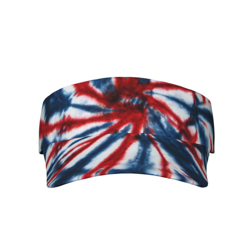 Sport Sun Visor Hats Blue-Red-Tie-Dye-Pattern Adjustable Empty Top Baseball Cap Cotton Ball Caps for Women and Men