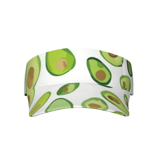 Sport Sun Visor Hats Watercolor-Avocado-Painted Adjustable Empty Top Baseball Cap Cotton Ball Caps for Women and Men Black