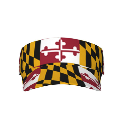 Sport Sun Visor Hats Maryland-Flag-Pride Adjustable Empty Top Baseball Cap Cotton Ball Caps for Women and Men Black