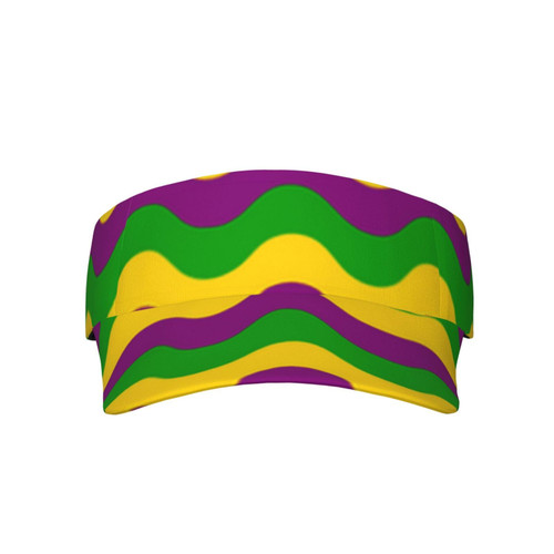Sport Sun Visor Hats Mardi-Gras-Wave Adjustable Empty Top Baseball Cap Cotton Ball Caps for Women and Men Black