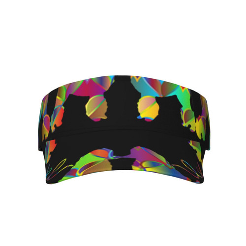 Sport Sun Visor Hats Cute-Rainbow-French-Poodle Adjustable Empty Top Baseball Cap Cotton Ball Caps for Women and Men