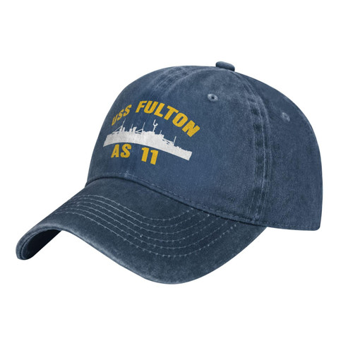 Uss-Fulton-As-11 Unisex Baseball Cap Adjustable Dad Hat Denim Hat Trucker Hat