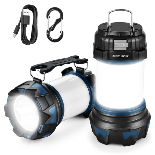ELUTENG Camping Lantern 2 in 1 Rechargeable, 1200LM, 6 Light Modes, 4400mAh Power Bank, IP4 Waterproof, Perfect Lantern Flashlight for Hurricane Emergency, Hiking, Home and More, USB Cable Included ELUTENG Camping Lantern 2 in 1 Rechargeable, 1200LM, 6 Light Modes, 4400mAh Power Bank, IP4 Waterproof, Perfect Lantern Flashlight for Hurricane Emergency, Hiking, Home and More, USB Cable Included