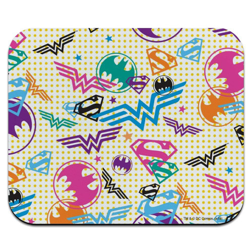 Justice League Colorful Logos Low Profile Thin Mouse Pad Mousepad