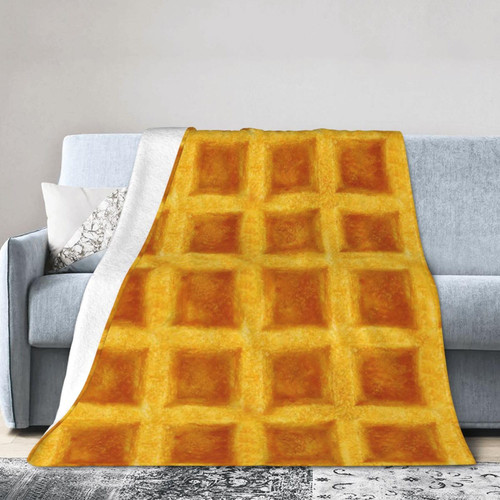 Waffles Print Blanket Soft Warm Lightweight Throw Blanket Cozy Plush Bed Blanket for Bedroom Living Rooms Sofa Couch Bed Gifts 40"X30"